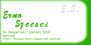 erno szecsei business card